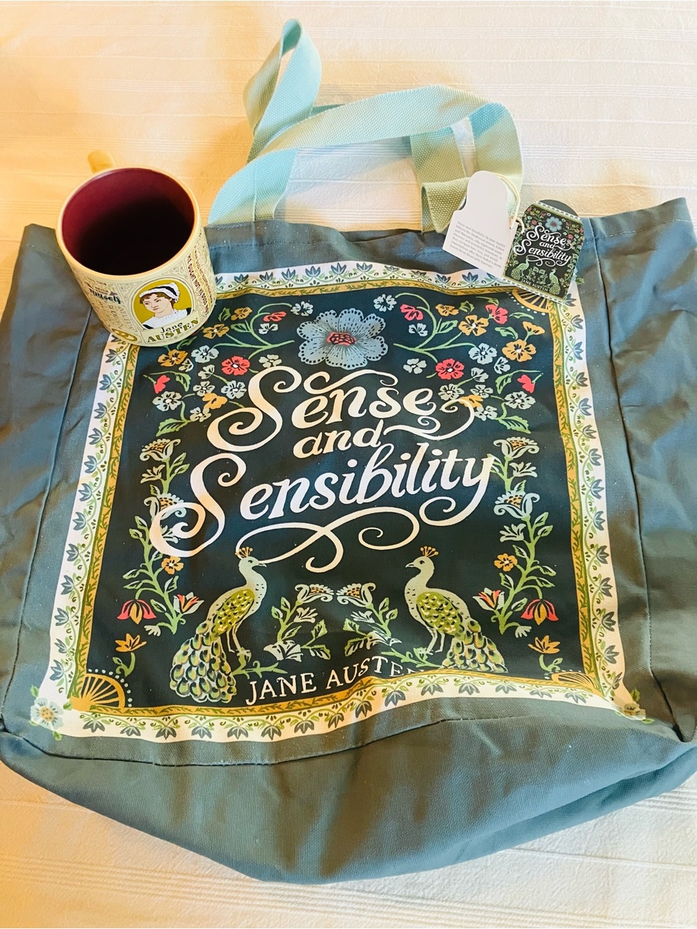 NWT Jane Austen Bundle Sense and Sensibility Tote Bag & Quotes Mug Bookworm Set